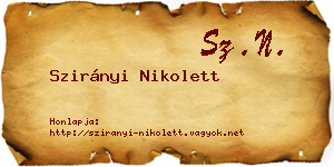 Szirányi Nikolett névjegykártya