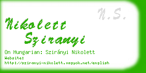nikolett sziranyi business card