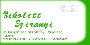 nikolett sziranyi business card